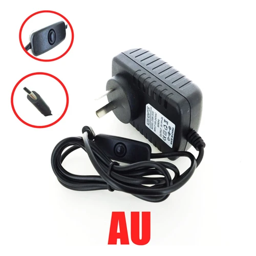 AU 5 в 3A USB C адаптер питания вкл/выкл. Переключатель питания usb type C Европа США Великобритания Австралия вилка зарядное устройство для Raspberry Pi 4 Модель B - Цвет: AU