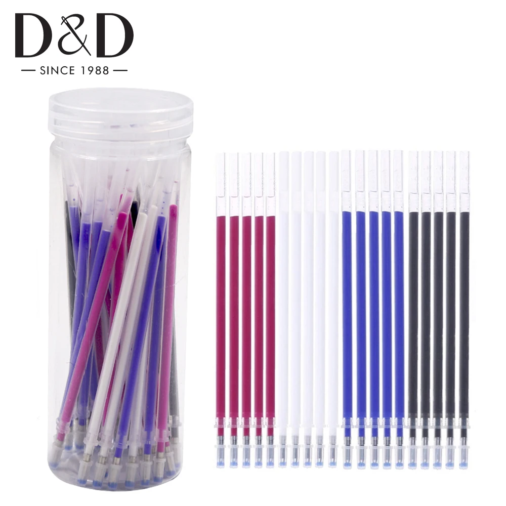 

50pcs Heat Erasable Pen ink Disappearing Fabric Marker Refills with Storage Bottle Fabric Craft for Quilting Sewing Tools