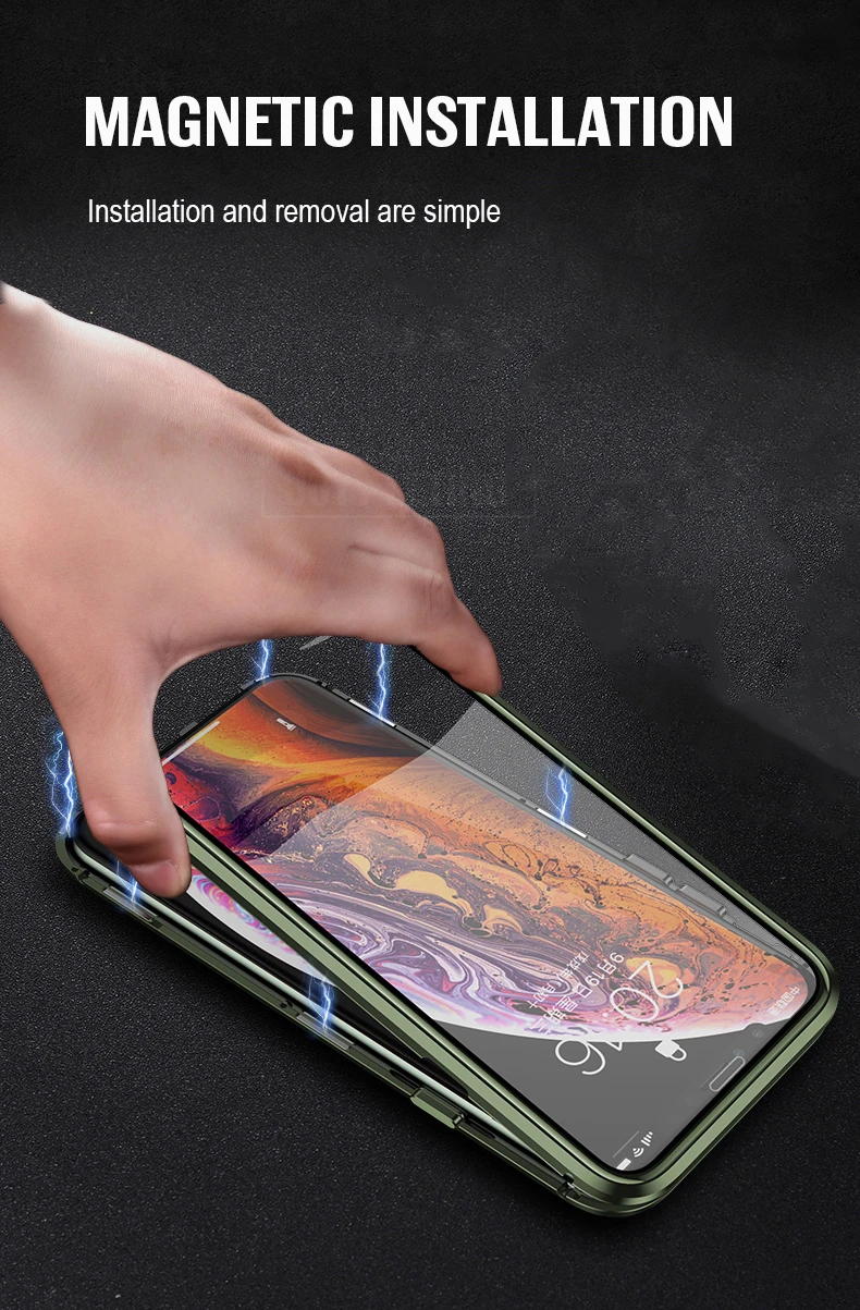 360 Защитный чехол для телефона для iPhone 11 Pro Max, Магнитный чехол, металлический чехол Bumber для iPhone 11 Pro Max, противоударный чехол