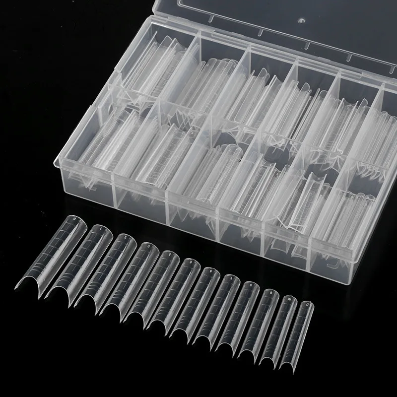 

120 pcs/box French Dual Form System Full Nail Forms Tips Top UV Nail Acrylic Gel Extended Arch False Nail Tips With Scale TEW3-0