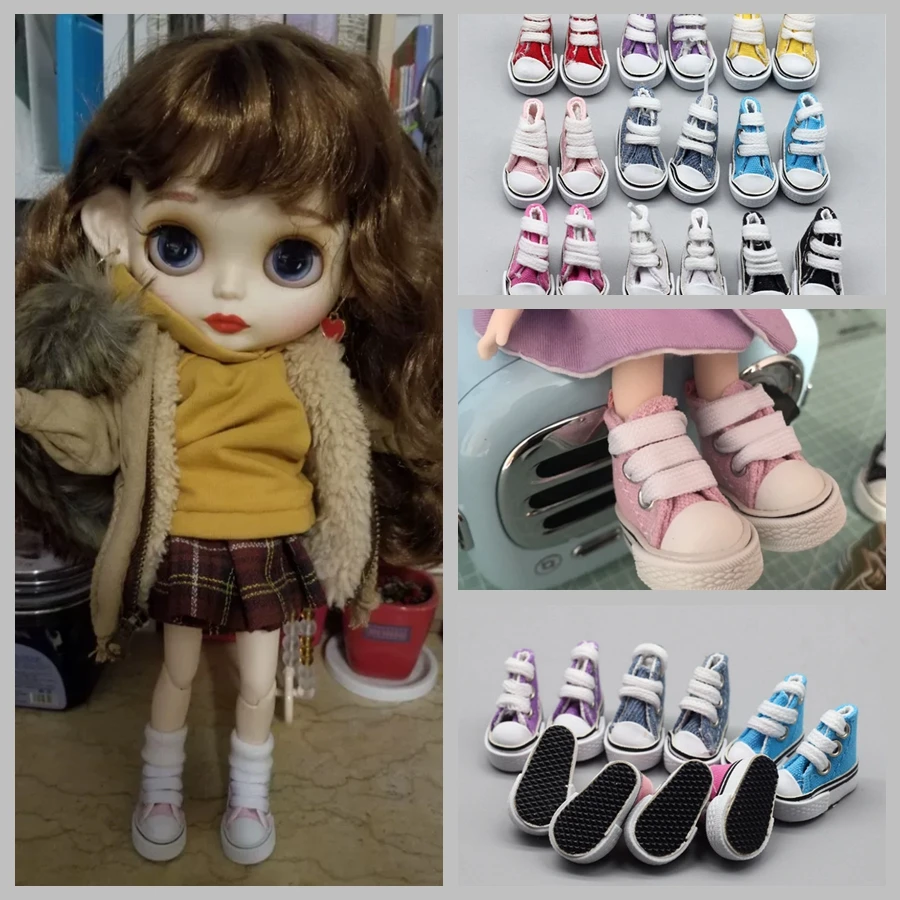 1 пара холщовые ботинки для кукол Blyth 3 5 см | Игрушки и хобби