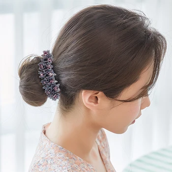 

CHIMERA Trendy Rhinestone Bun Maker Fabric Flower Updo Hair Pins Fashion DIY Twist Bun Women Accessories Hair Making Tools