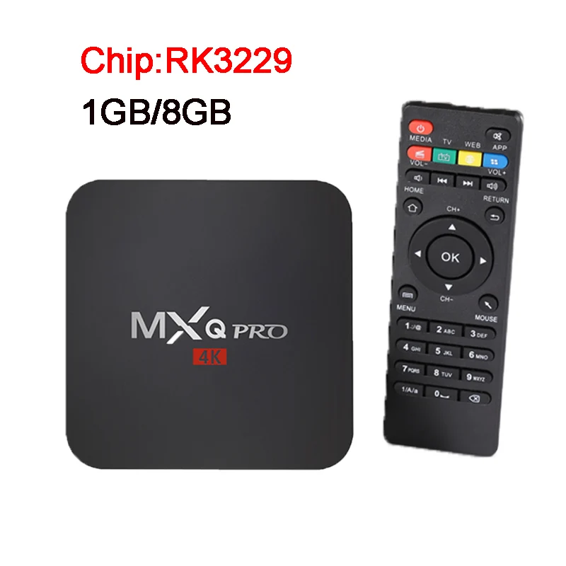 RK3229 1GB 8GB MXQ pro 4k Android tv Box 7,1 RK3229 1G8G Amlogic S905W 2GB16GB HD 3D 2,4G WiFi Brasil Google Play Youtub медиаплеер V88 - Цвет: RK3229 1GB 8GB
