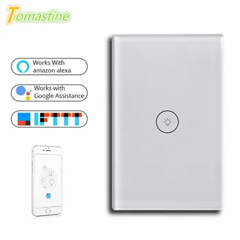 

Wi-Fi Touch Light Switch with Timing Function Works Google Home Alexa Light Smart Home Switch Voice Control AC 110-240v/US Plug