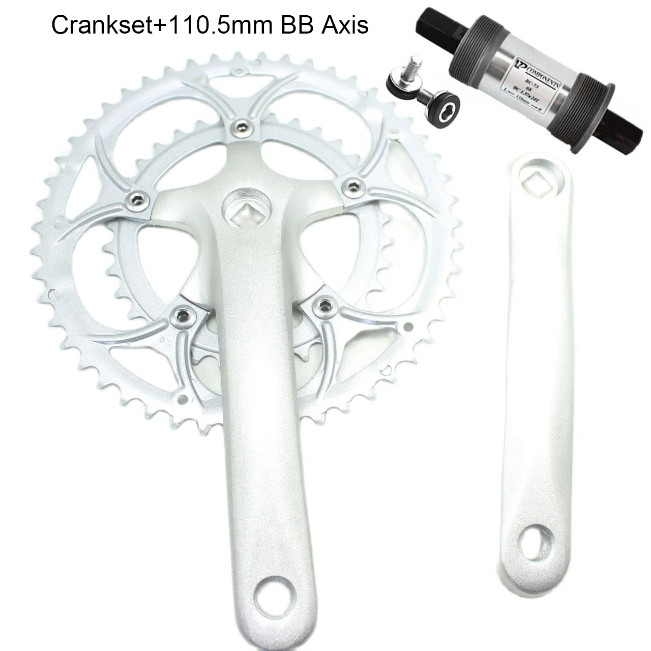 Pédalier Vélo Route En Alliage Aluminium Creux - Plateau 50T-34T, BCD 110 Mm, Axe 24 Mm - Compatible 9 à 12 Vitesses - Léger Et Performant
