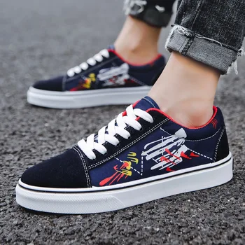 

2020 New Spring Trend Breathable Wild Board Shoes Men's Comfortable Skateboard Shoes Casual Shoes Breathable Canvas Shoes Men