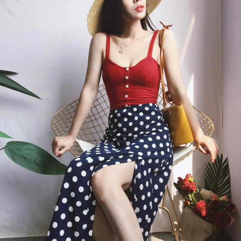

Summer Women Crop Top Sexy Bustier Top Buttons Strap Padded Cropped Casual Black Red Crop Tops Women Clothes