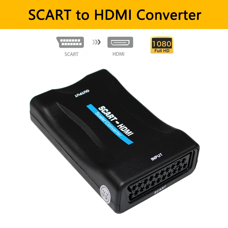  1080P SCART A HDMI Video Audio di Alto Livello Converter Adattatore per HD TV DVD per Sky Box STB N