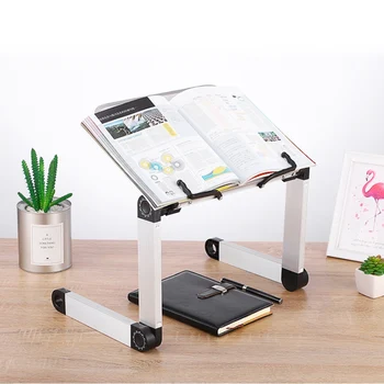 

Creative aluminum alloy metal 360 degree adjustable reading bookshelf computer notebook folding table student reading bracket