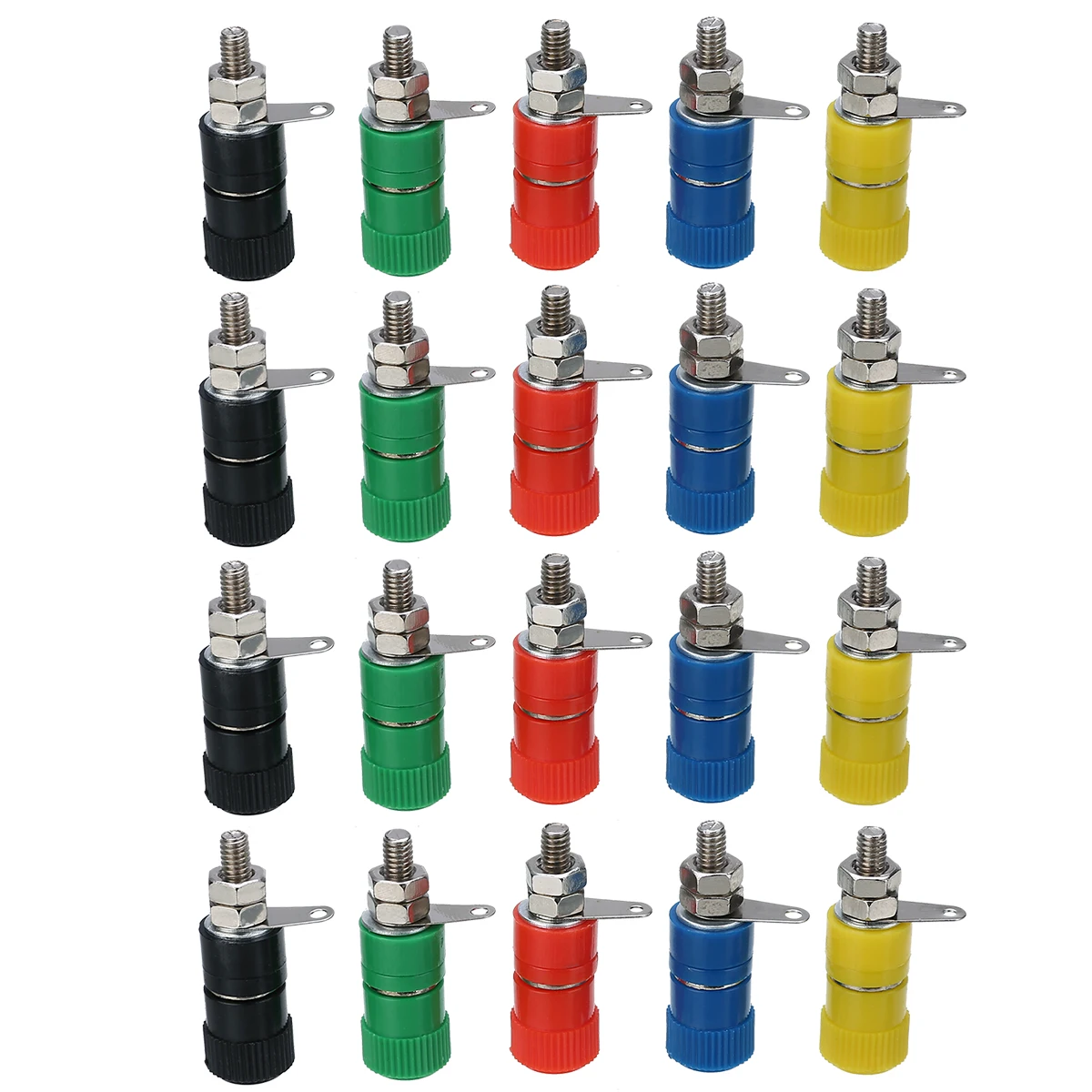 

20pcs 5 Color Binding Post 4mm Banana Plug Socket Connector Terminal Binding Posts for Amplifier Speaker Loudspeaker