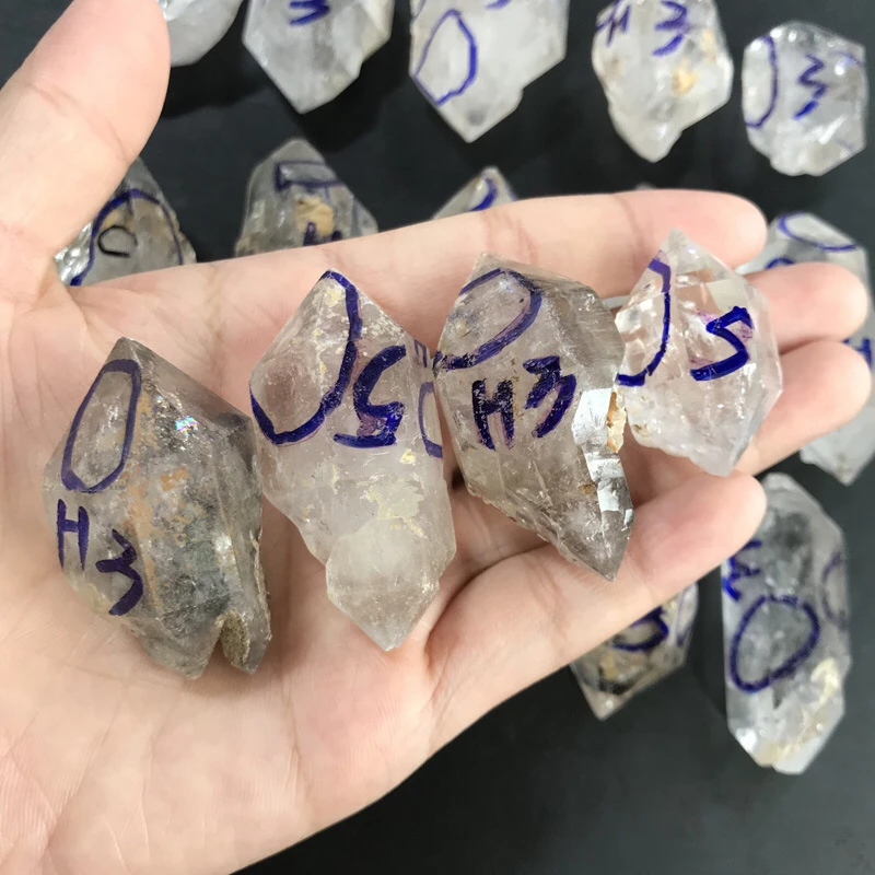 Natural Herkimer diamond Crystal Spiritual Meditation Healing Stone High Frequency Energy Home Decoration