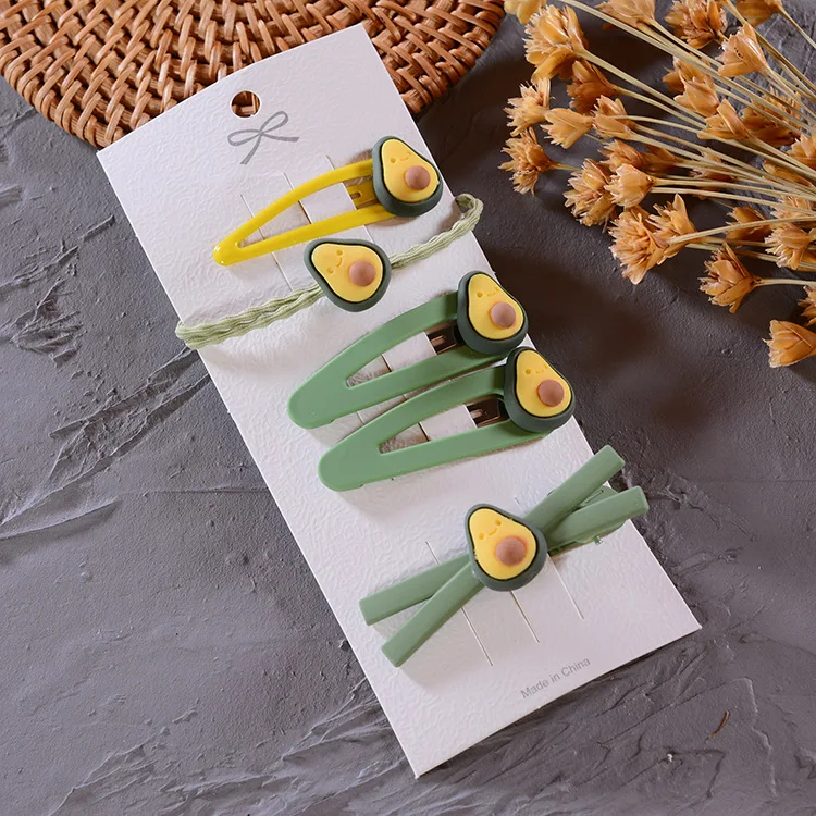 Children Hair Clips Новинка; милые заколки для волос с фруктами и авокадо; детские заколки для волос; Аксессуары для девочек; детские заколки для волос с орнаментом; заколка для волос; головной убор - Цвет: Children Hair Clips