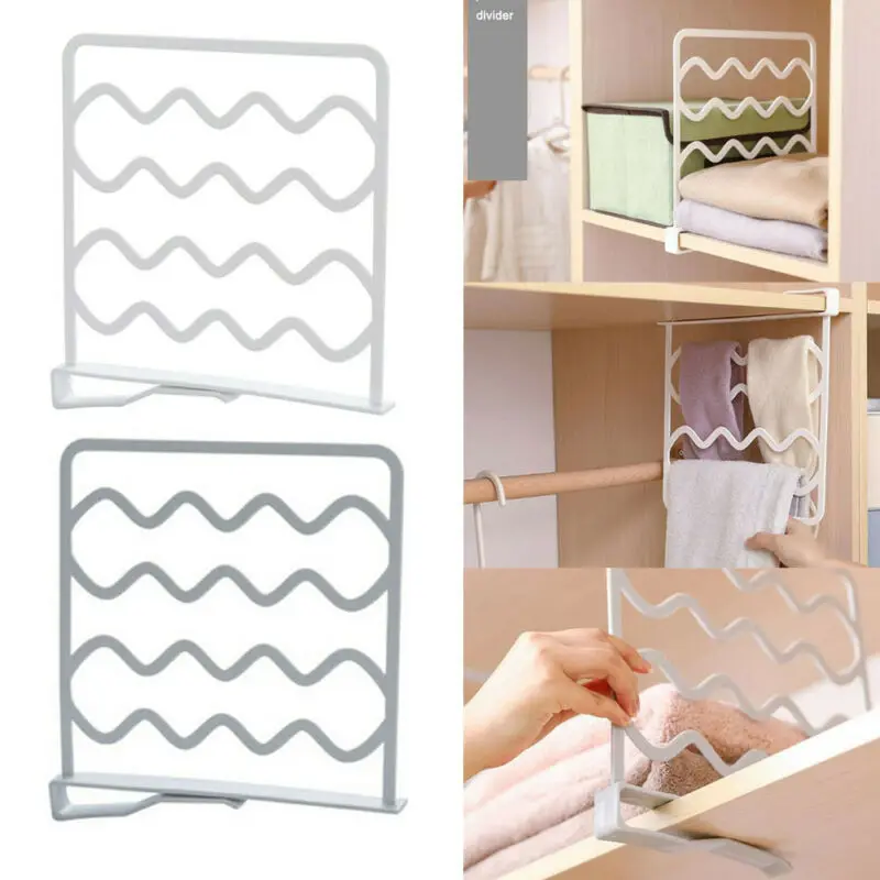 

Creative Wardrobe Shelf Dividers Cabinet Partition Desktop Divider Cabinet Partition Storage Solid Color White Gray Shelf Holder