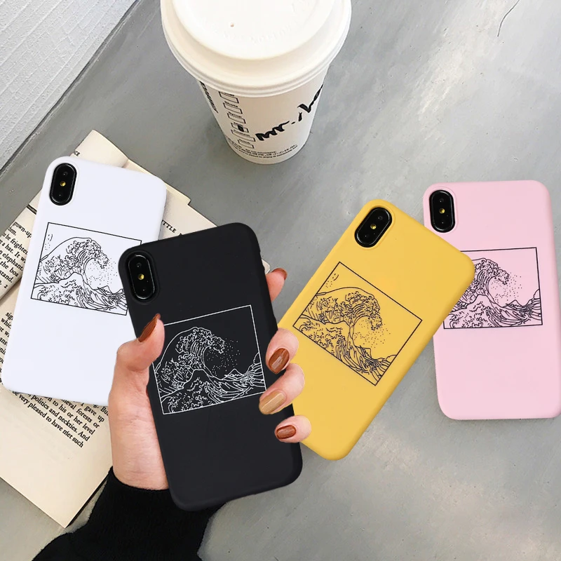 

JAMULAR The Great Wave off Kanagawa Fitted Case For iPhone 11 Pro X XS MAX XR 7 8 6 6s Plus Soft Silicone Phone Cover TPU Fundas