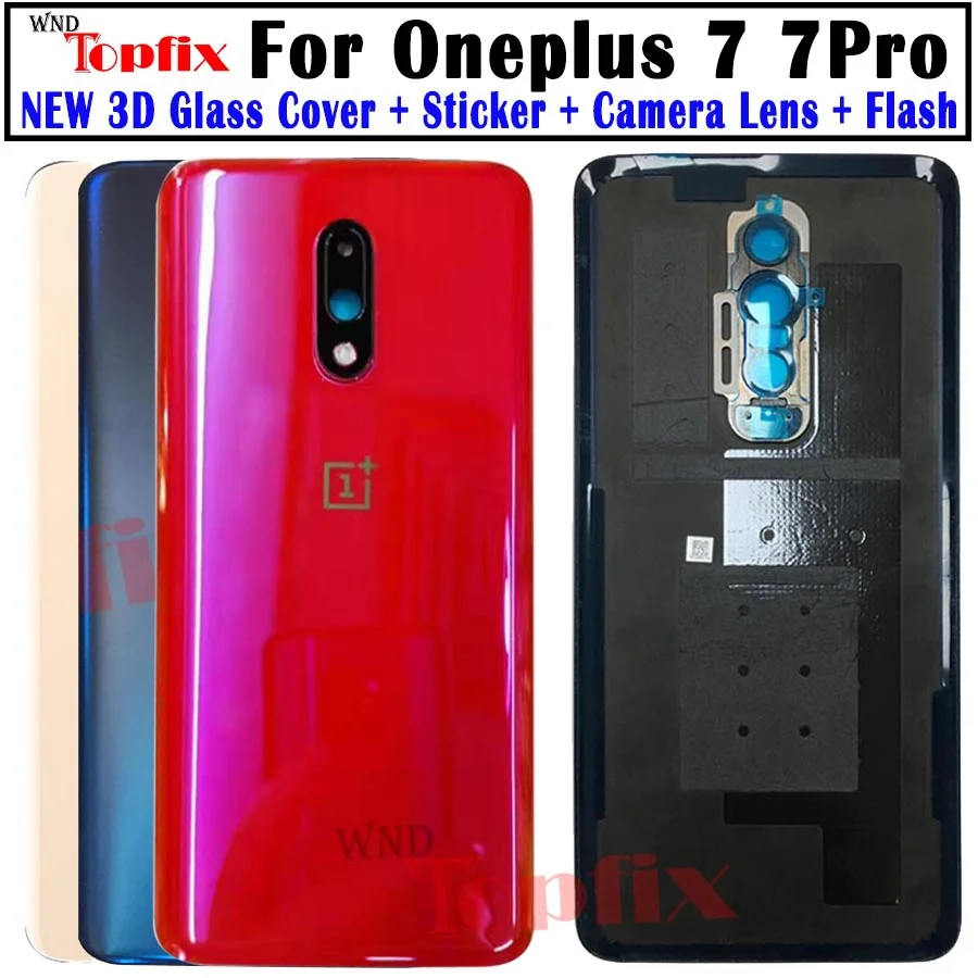 3D стекло для OnePlus 7 задняя крышка батареи дверь задняя стекло для Oneplus 7 Pro крышка батареи 1+ 7 корпус чехол с объективом камеры