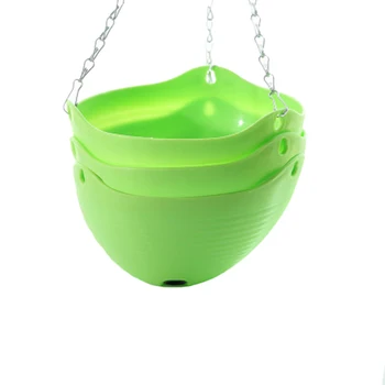

3Pcs Hanging Flower Pot 20.5CM Indoor and Outdoor Balcony Terrace Hanging Basket with Hanging Chain