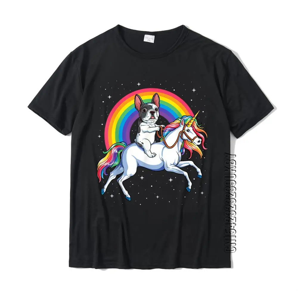 

French Bulldog Unicorn Shirt Girls Space Galaxy Frenchicorn Design Cotton Men's T Shirt Design Fitted Tshirt