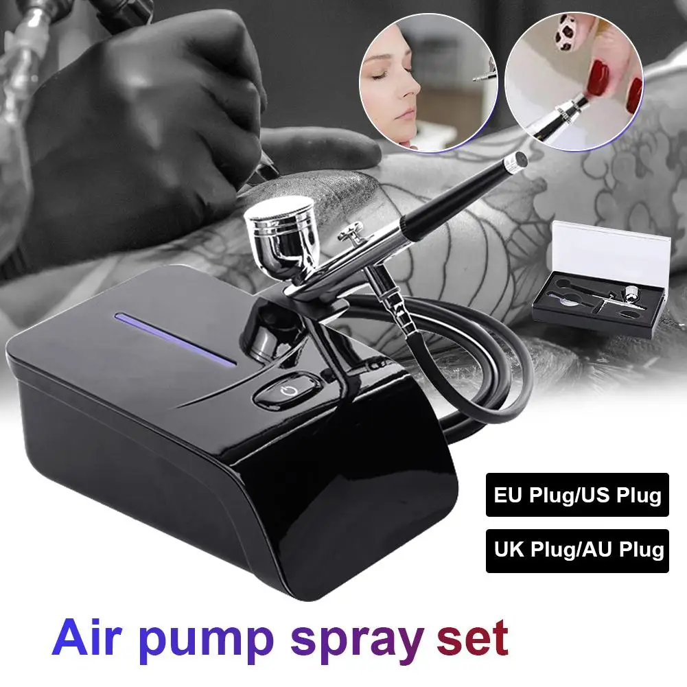 

13L 25psi Dual Action Mini Airbrush Air Pump Spray Brush Makeup Tattoo Tool Kit