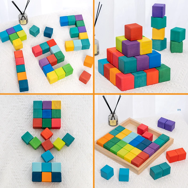 Rainbow Mosaic Square Colored Blocks