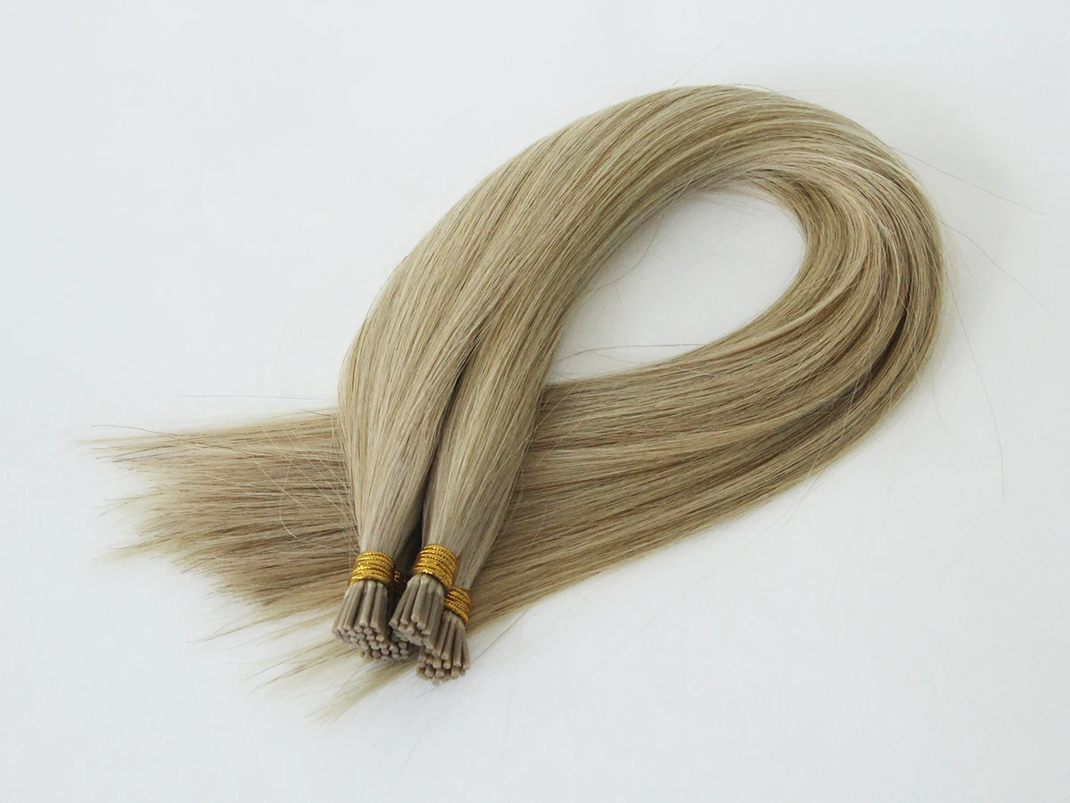 I Tip Hair Extension Blonde Mixed 100% Virgin Remy Cuticle Human Hair Double Drawn