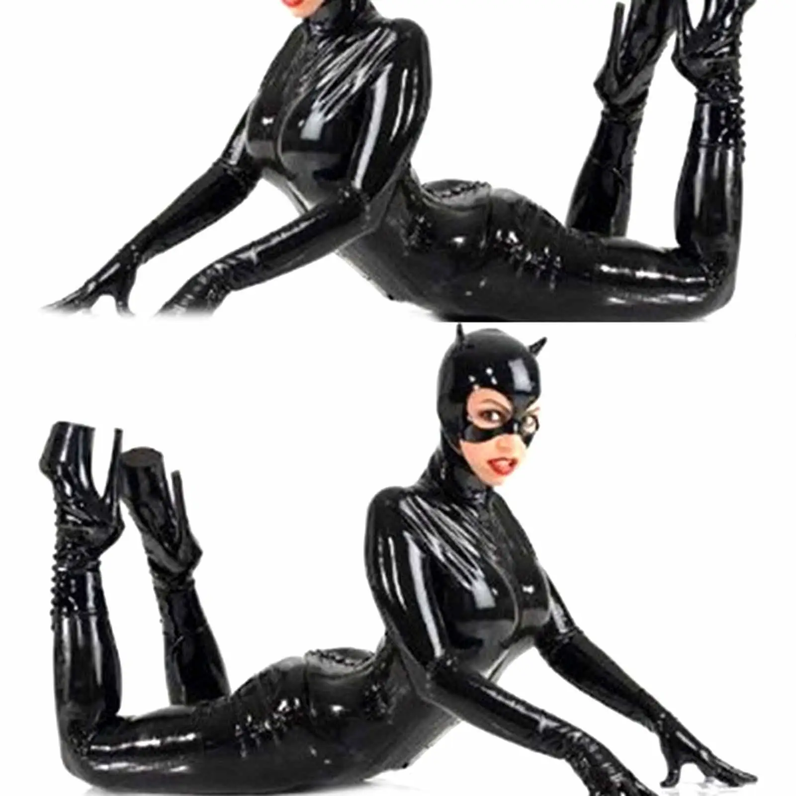 

HOT SALESï¼ï¼ï¼New Arrival Women Sexy Faux Leather Solid Color Stretch Catsuit Bodysuits Jumpsuit Nightwear