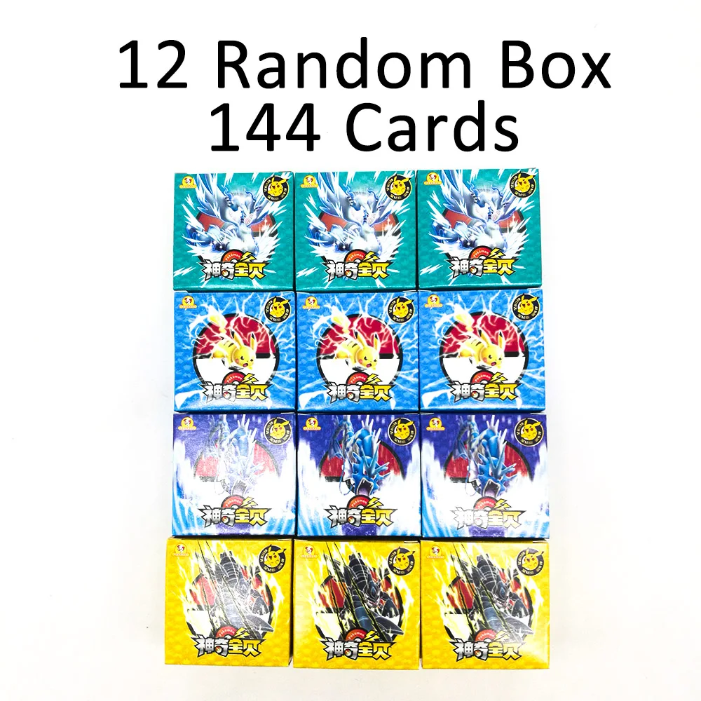 TAKARA TOMY игрушки покемон круглые карты 288 шт. блестящие Пикачу флеш-карта коллекции 12 шт./кор. 24 коробки/набор Настольная игра для детей - Цвет: 12box 144cards