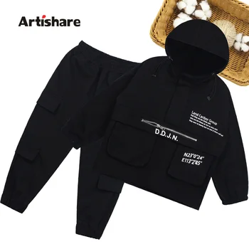 

Big Boys Cargo Clothing Outerwear + Pants Tracksuits For Boys Letter Pattern Costumes For Boys Spring Autumn Kids Tracksuit