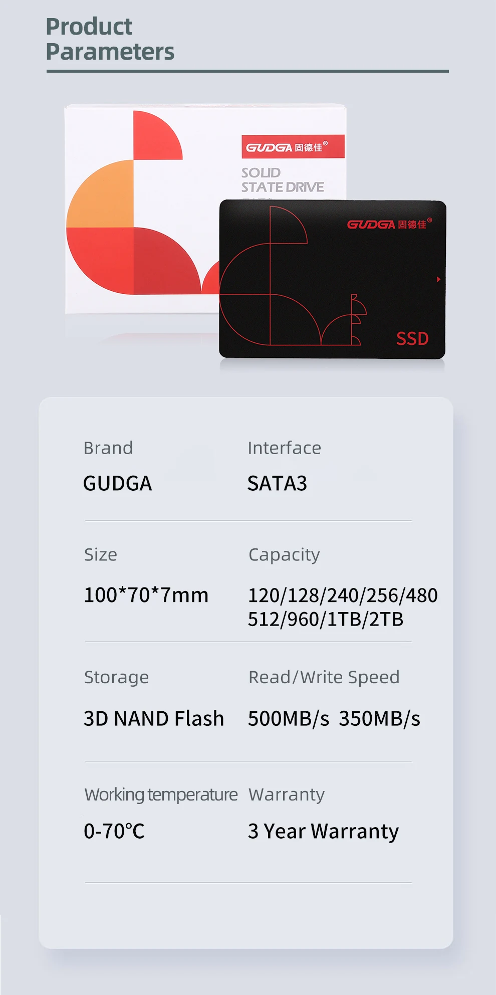 ssd internal hard drive for pc GUDGA SSD 2.5 SATA3 SATAII 64GB 128GB 256GB 512GB 1TB 2TB Internal Solid State Hard Drive For laptop Hard Disk Desktop Computer sandisk internal ssd