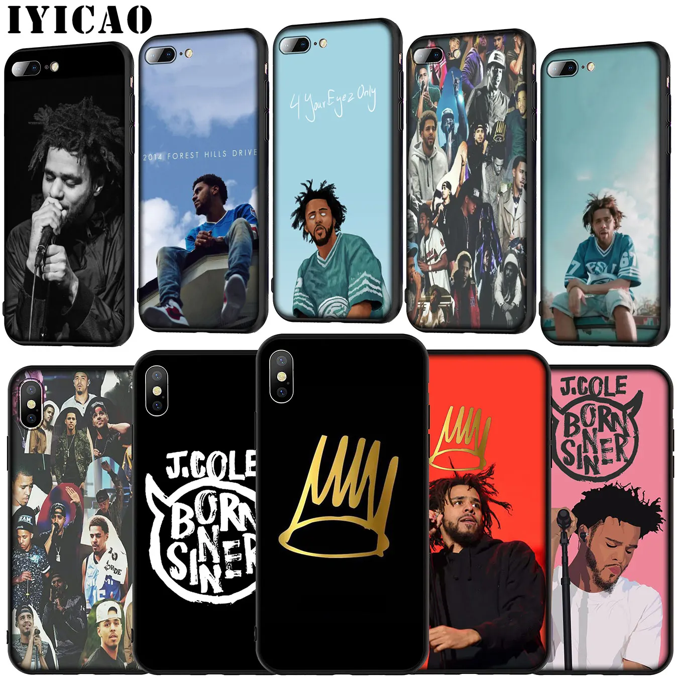 J Cole Born Sinner Soft Silicone Cover Case for iPhone 11 Pro XR X XS Max 6 6S 7 8 Plus 5 5S SE Phone |