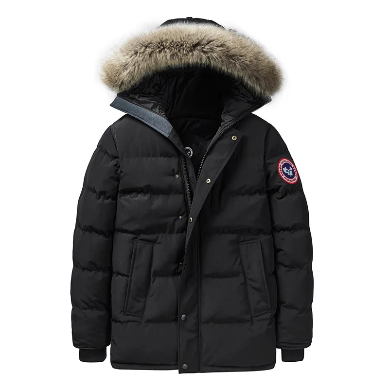 Новая мужская Повседневная зимняя куртка, Мужская парка, пальто, утолщенная свободная хлопковая куртка с капюшоном, теплая куртка размера плюс L-8XL 150 кг - Цвет: black