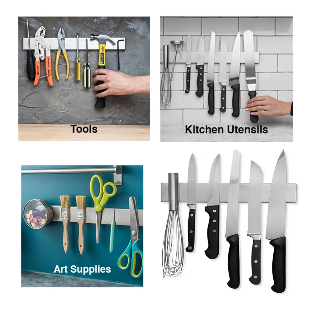 Неодимовый магнит, крепкий кухонный держатель из нержавеющей стали, магнитный держатель для ножей, профессиональная полоска для ножей, компактный держатель для ножей