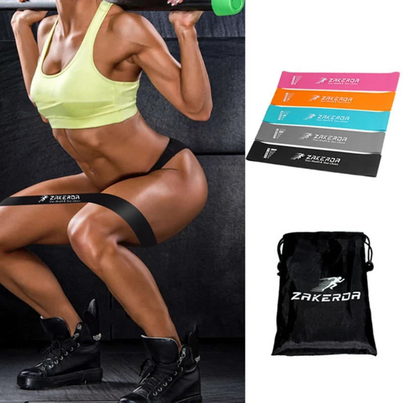 Rubber Band for Fitness Elastic 5PCS Resistance Bands Booty Leg Exercise Rubber Loops Yoga Gym Strength Training Athletic Bands