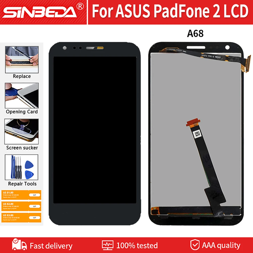4 7 &quotОригинальный ЖК + рамка для ASUS PadFone 2 A68 A68M дисплей кодирующий преобразователь