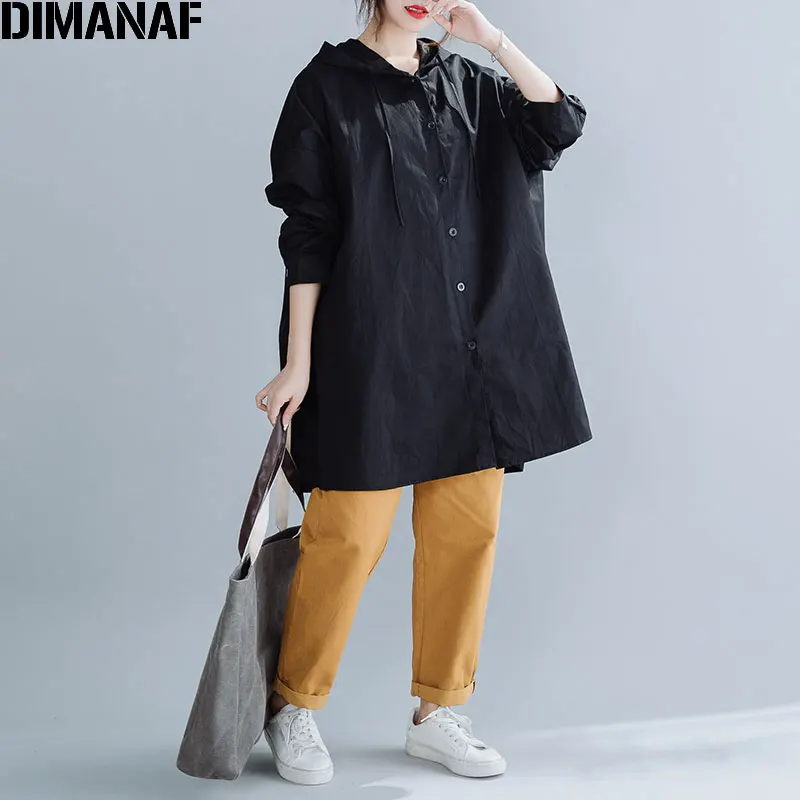 amazing  DIMANAF Plus Size Women Jackets Coats Autumn Oversized Loose Female Lady Outerwear Basic Casual Clo