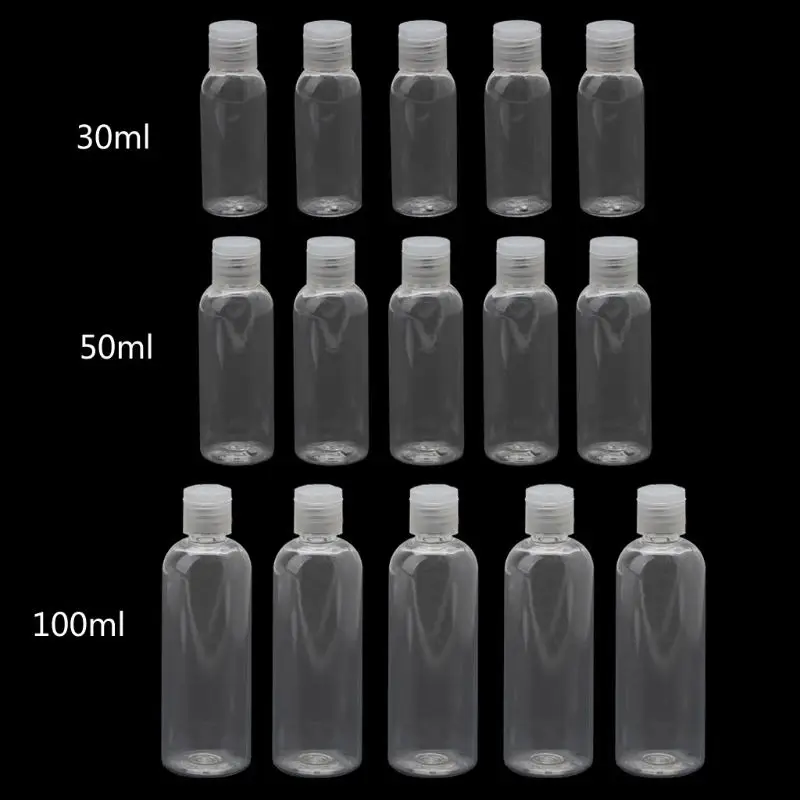 

5Pcs Reusable Plastic Empty Travel Bottle Flip Cap Liquid Hand Sanitizer Bottles