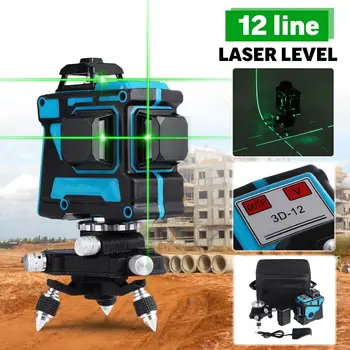 

Green Line Laser Level 12 Line 4D 360 Rotary Self Leveling Horizontal Vertical Cross Super Powerful Laser Beam
