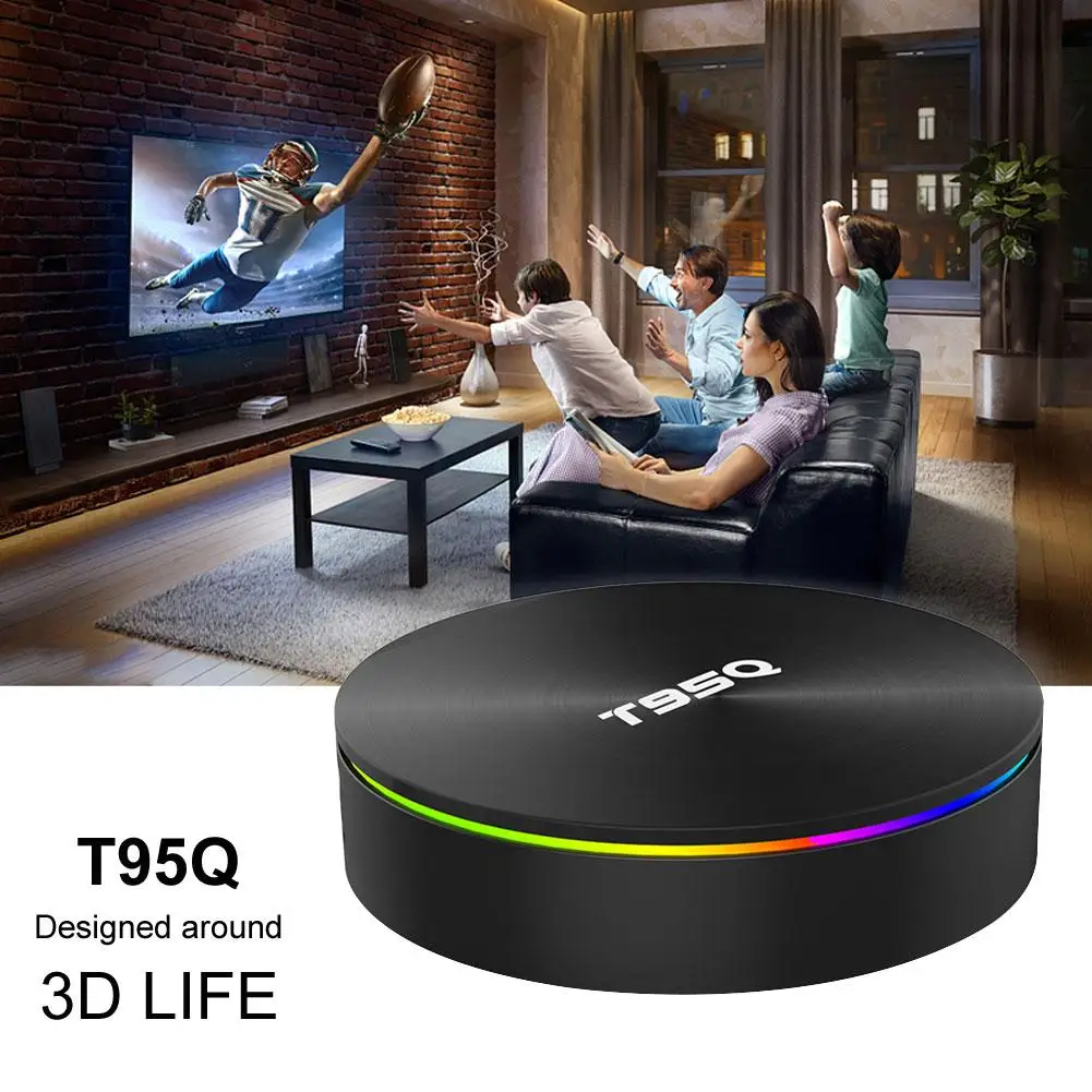 Latest T95Q Android 8.1 Smart TV BOX 4GB+64GB 4K Quad Core WiFi Netflix Youtube Google Play Home Audio Media