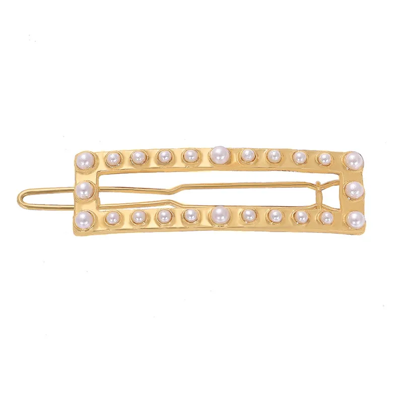 Best lady ZA Simulated Pearls Hair Pins Girls Cute Gifts Boho Resin Flower Hair Jewelry Women Wedding Handmade Metal Wholesale - Metal color: 18