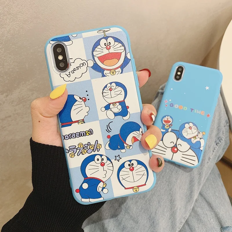 

Funny Doraemon Phone Case For iPhone 7 8 Plus TPU Silicone Back Cover for iPhone X XR XS Max 6 6S Plus Soft Cases