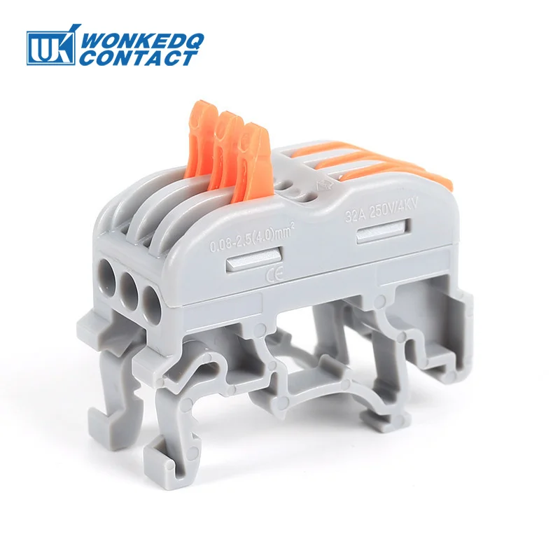 222-211/212/213 Fast Connectors With DIN Rail Feet 2.5mm Cable 2/4