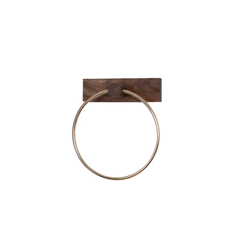 

Space Saving Storage Towel Ring Hardware Home Bathroom Wall Mounted Easy Install Black Walnut Practical Organizer Accessories