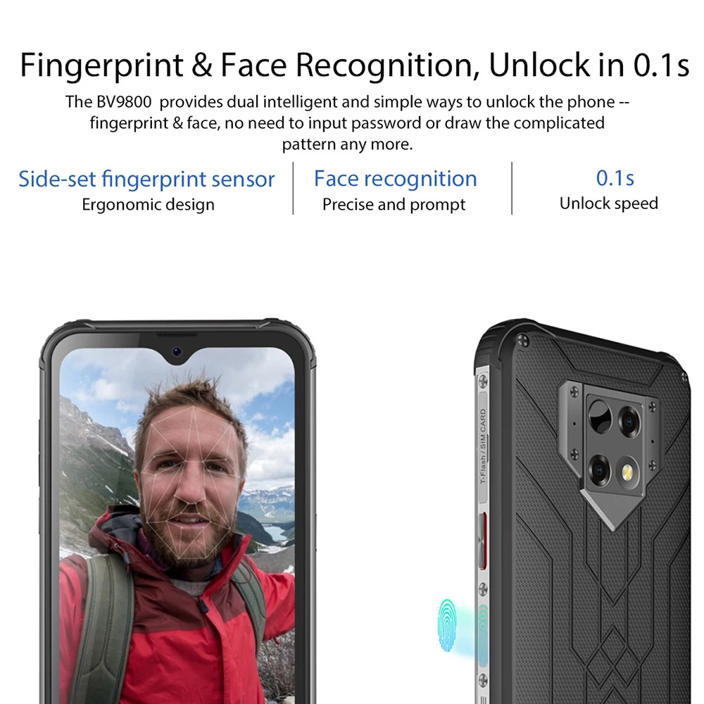Смартфон Blackview BV9800 Helio P70 6 ГБ + 128 Гб Android 9 0 камера 48 МП водозащита IP68 6580 мАч 3 дюйма FHD