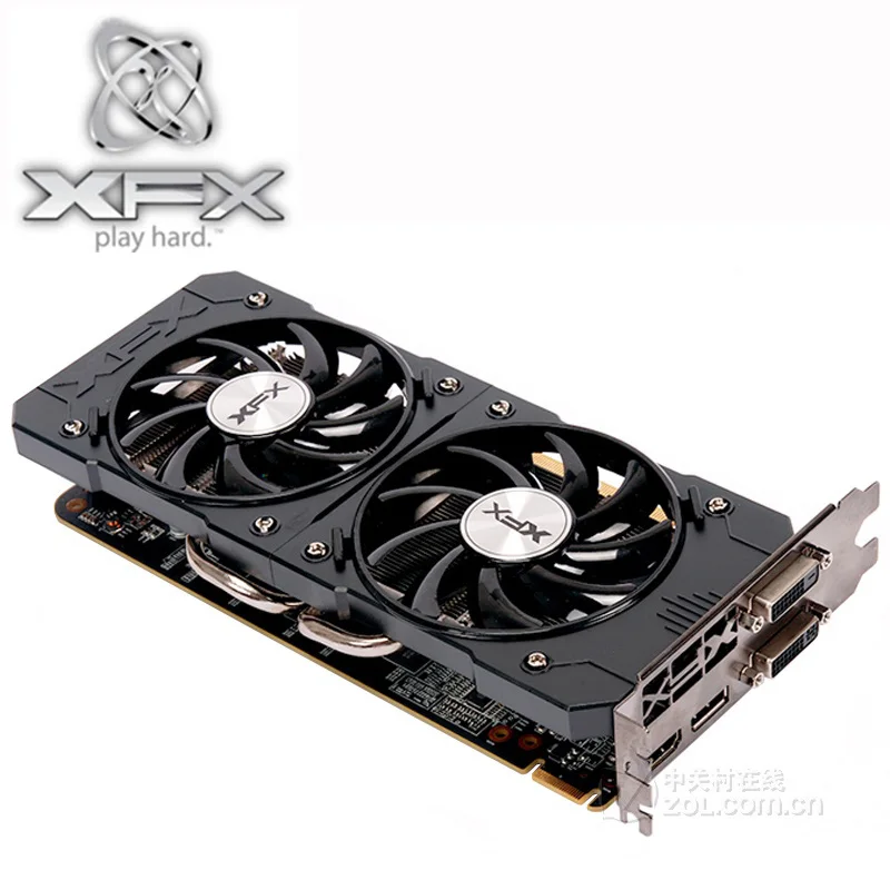Видеокарта XFX R9 370 2 Гб, 256Bit GDDR5 для AMD R9 300 серии карт R9370 2 Гб HDMI DVI Radeon R9 370 1024SP, б/у-3