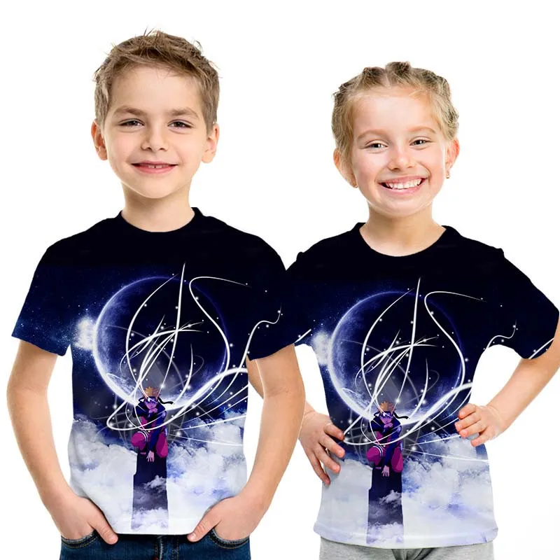 Детские футболки с 3D принтом японского аниме Наруто; Детские Модные летние футболки с круглым вырезом для мальчиков и девочек; мягкие Топы; одежда для малышей - Цвет: picture color
