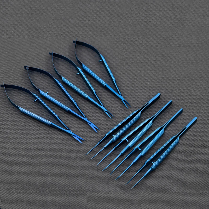 Titanium Microsurgical Instruments Kit Scissors Needle Holder Forceps 14cm