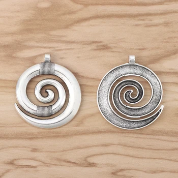 

6pcs Large Spiral Swirl Vortex Charms Pendants for Necklace Jewellery Making
