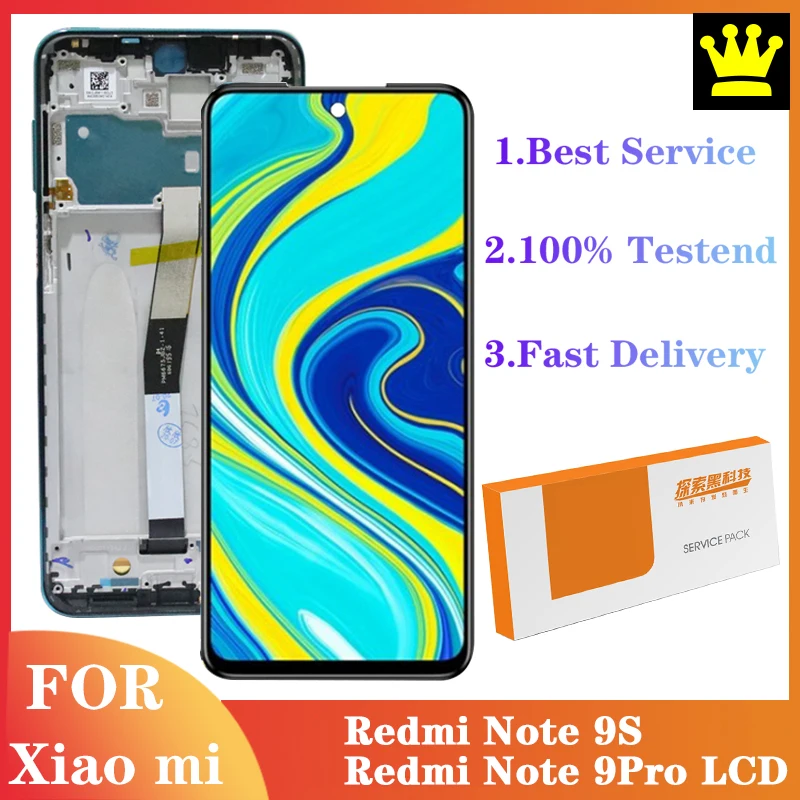 6 67 ''ЖК дисплей для Xiaomi Redmi Note 9 Pro ЖК с сенсорным экраном дигитайзер в сборе 9S