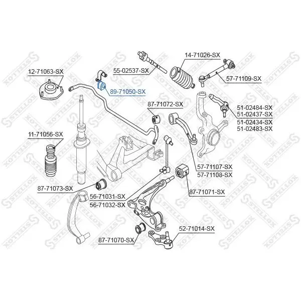 Втулка стабилизатора переднего центральная Mazda Xedos 9 TA all