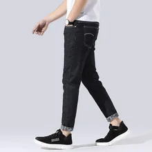 Капри джинсы мужские популярные брендовые летние тонкие облегающие брюки корейский стиль тренд Универсальные мужские брюки 795