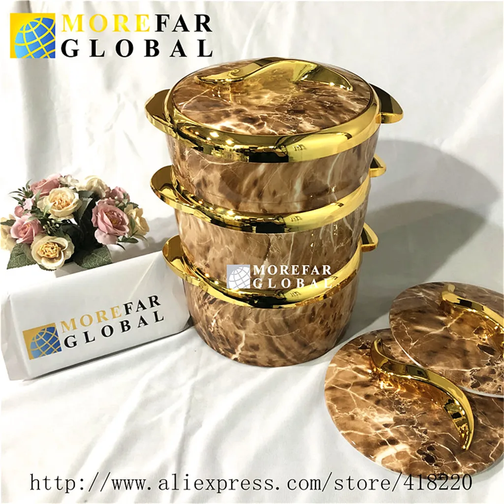 3Pcs/Set 1.5/2/2.5L Food Warmer Lunch Box Large Capacity Plastic Freshness Preservation Thermal Insulation For Wedding